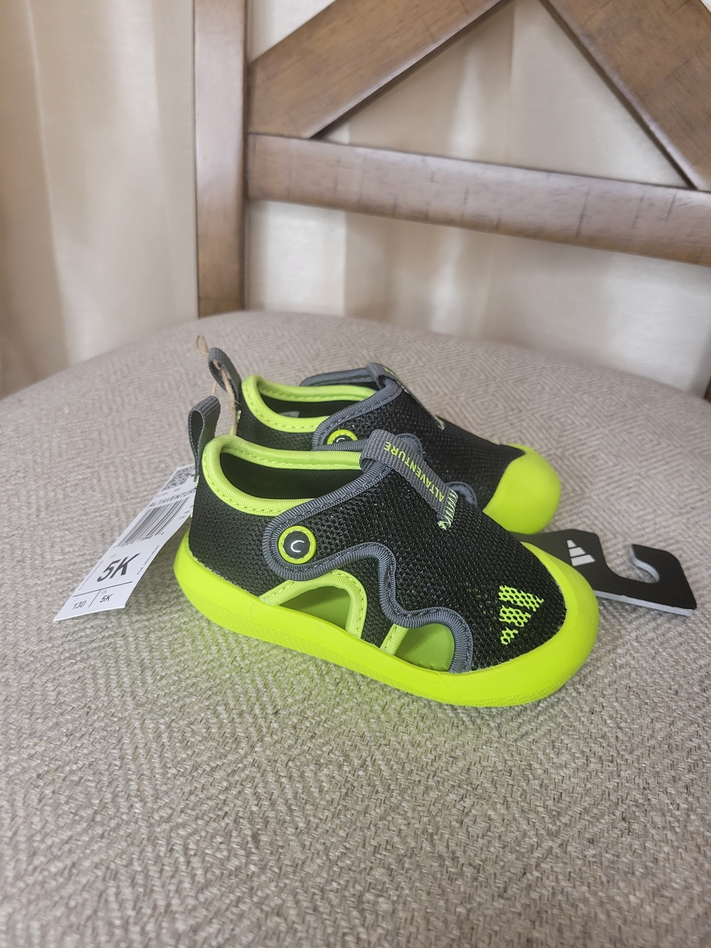 ADIDAS Neon Green and Black Toddler Water Shoes - Picture 2 of 8